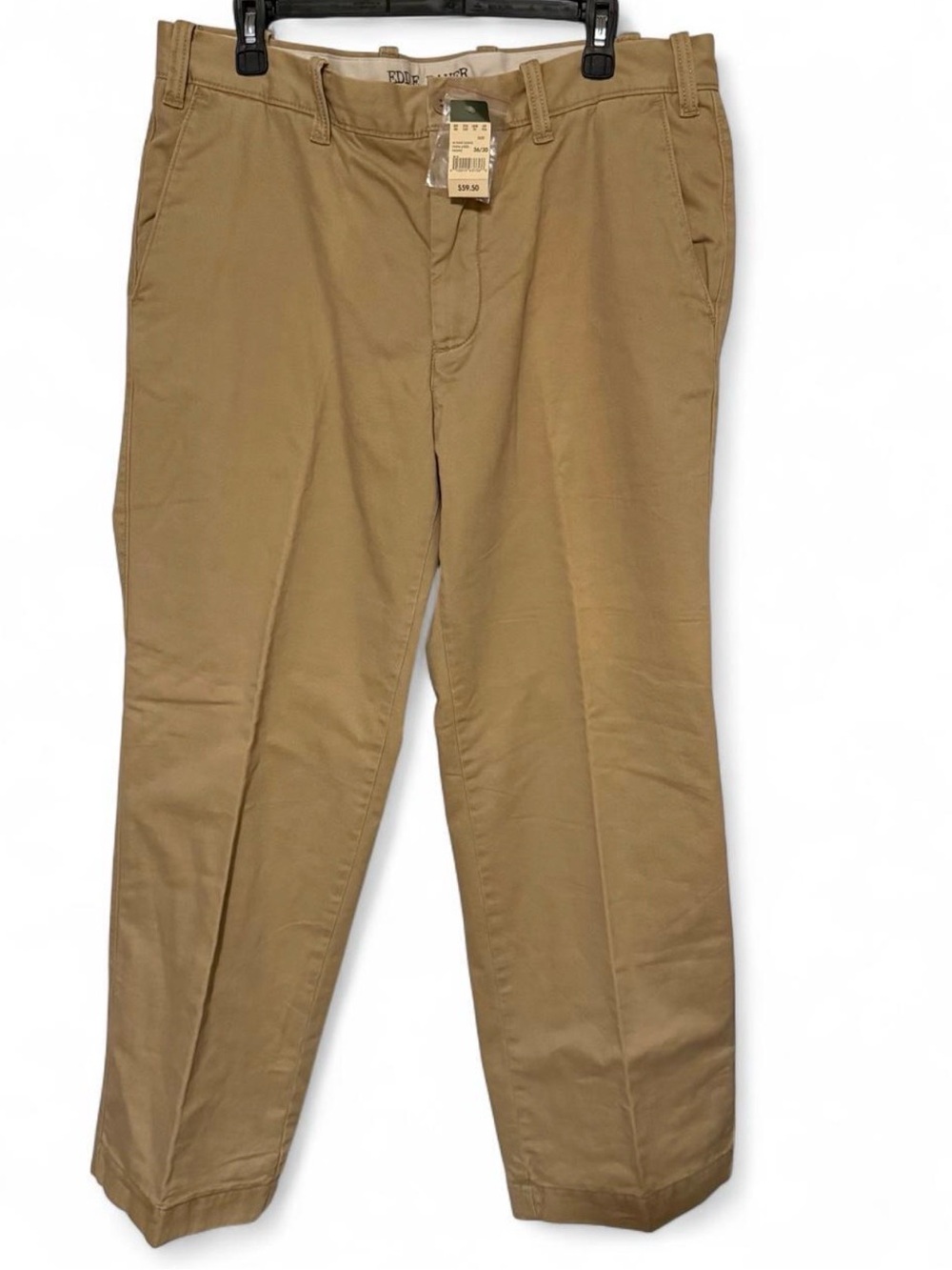 Eddie Bauer Men's Flannel Lined Chino Pants Saddle Tan NWT - Size 30x36